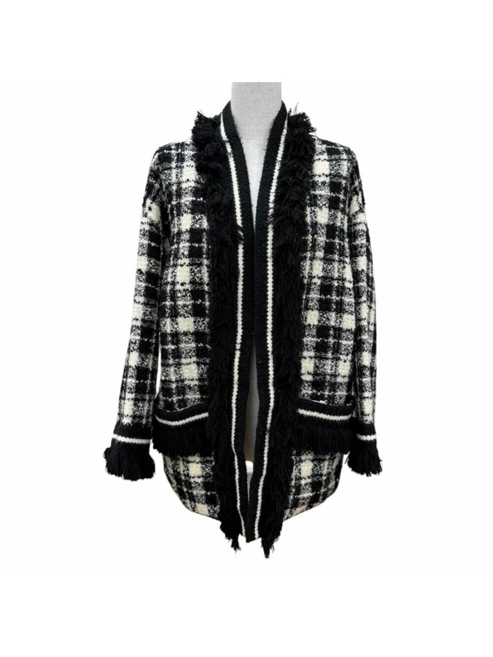 Gucci Wool Collection Tweed Jacket Black White 38